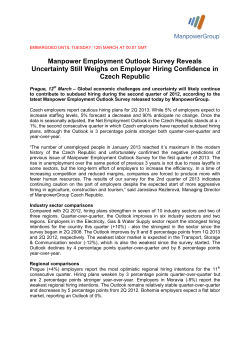 czech employers predict modest opportunities for job