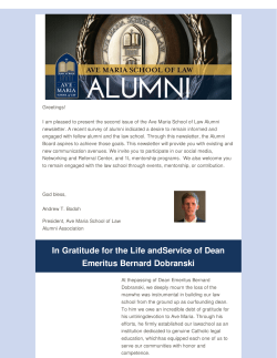 In Gratitude for the Life andService of Dean Emeritus Bernard
