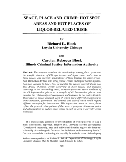 space, place and crime: hot spot areas and hot places of liquor