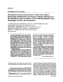 Thrombolysis in myocardial infarction