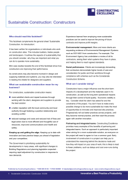 Sustainable Construction for Constructors