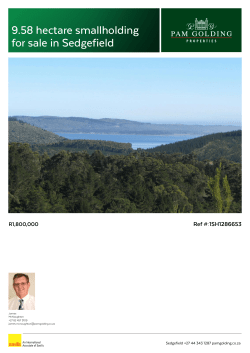 9.58 hectare smallholding for sale in Sedgefield
