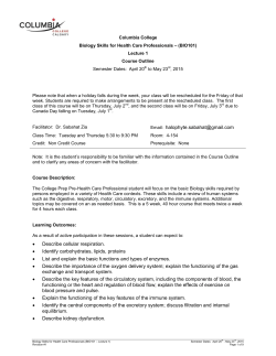 Biology Skills for Health Care Professionals