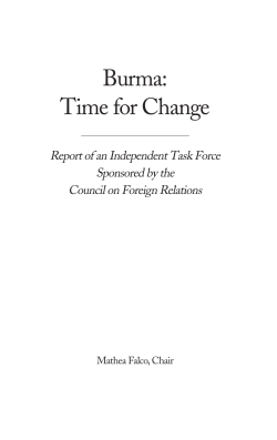 Burma: Time for Change - Council on Foreign Relations
