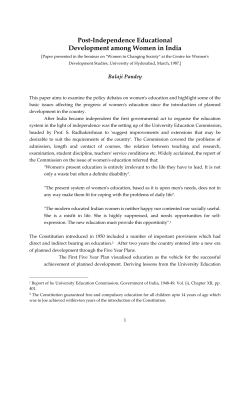 Post-Independence Educational Development among Women in India