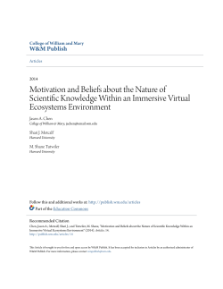 Motivation and Beliefs about the Nature of Scientific Knowledge