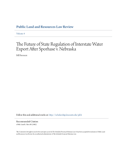 The Future of State Regulation of Interstate Water Export After