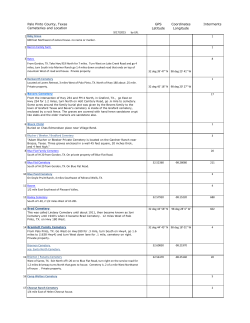 Palo Pinto County, Texas GPS Coordinates Interments Cemeteries