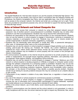 Laptop Policies and Procedures