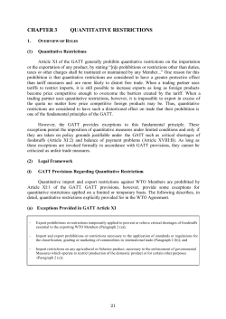 CHAPTER 3 QUANTITATIVE RESTRICTIONS