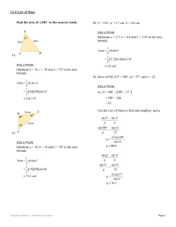 Find the area of ∆ABC to the nearest tenth. 14