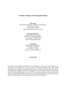 Earnings Guidance and Managerial Myopia