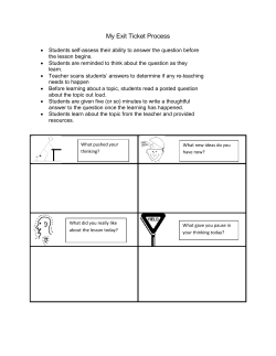 My Exit Ticket Process
