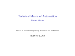 Electric Motors - Institute of Information Engineering, Automation