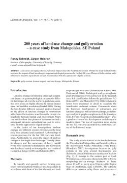 200 years of land-use change and gully erosion &ndash; a case study from