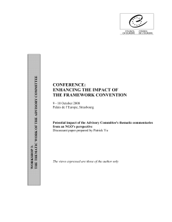 CONFERENCE: ENHANCING THE IMPACT OF THE FRAMEWORK