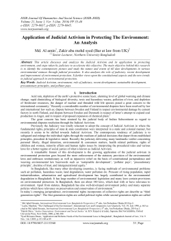 Application of Judicial Activism in Protecting The Environment: An