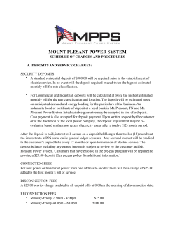 MPPS Schedule of Charges - Mount Pleasant Power System