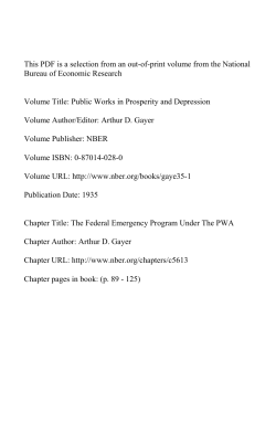 The Federal Emergency Program Under The PWA