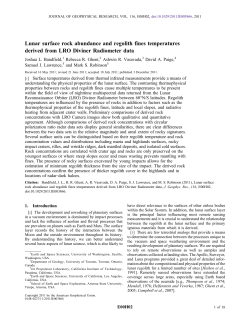 Lunar surface rock abundance and regolith fines temperatures