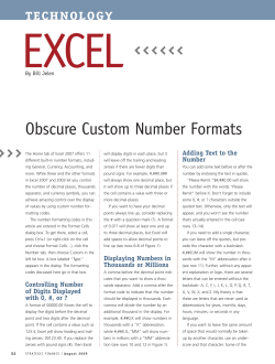 Obscure Custom Number Formats