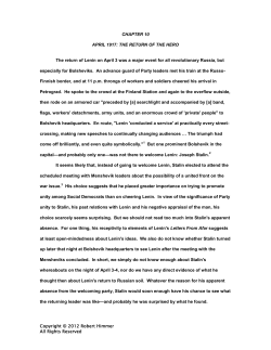 Chapter10. April 1917: The Return Of The Hero