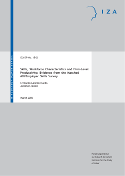 Skills, Workforce Characteristics and Firm-Level Productivity