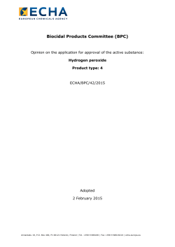(BPC) Opinion on the application for approval of - ECHA