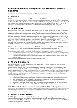 Intellectual Property Management and Protection in MPEG