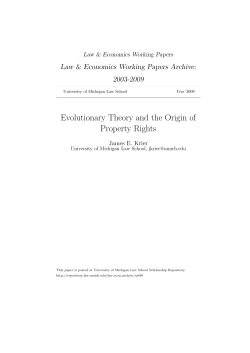Evolutionary Theory and the Origin of Property Rights