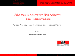 Advances in Alternative Non-Adjacent [2mm] Form Representations