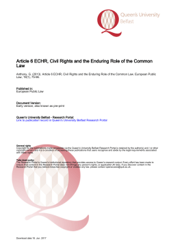Article 6 ECHR, Civil Rights and the Enduring Role of the Common