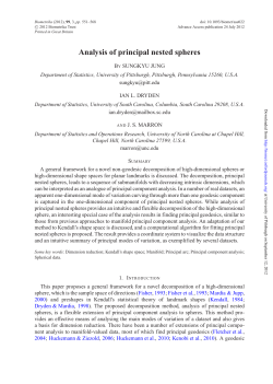 Analysis of principal nested spheres