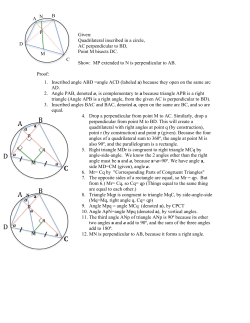 Given: Quadrilateral inscribed in a circle, AC