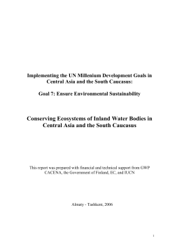 Conserving Ecosystems of Inland Water Bodies in Central Asia and