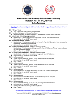 Sales Packages - The Boomer Esiason Foundation