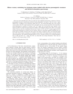 Silicon vacancy containing two hydrogen atoms