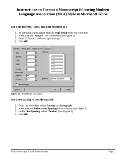 Formatting Microsoft Word for MLA