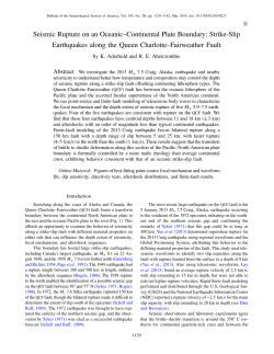 Seismic Rupture on an Oceanic&ndash;Continental Plate Boundary: Strike