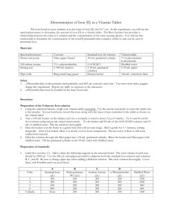 Determination of Iron (II) in a Vitamin Tablet