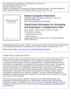 Human&ndash;Computer Interaction Using Visual Information