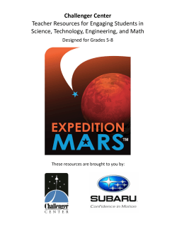 Challenger Center Teacher Resources for Engaging Students in