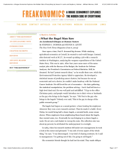 Freakonomics: A Rogue Economist Explores the Hidden Side of