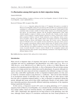 Co-fluctuation among bird species in their migration timing