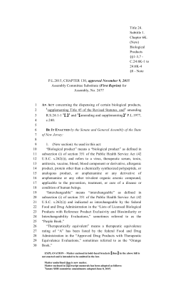 Title 24. Subtitle 1. Chapter 6K. (New) Biological Products &sect;&sect;1