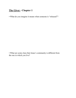 The Giver - Chapter 1