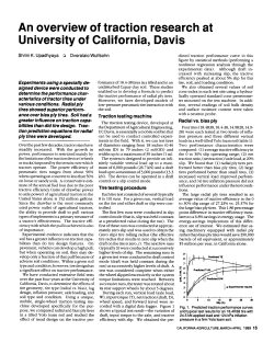 An overview of traction research at University of California