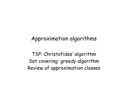 Approximation algorithms