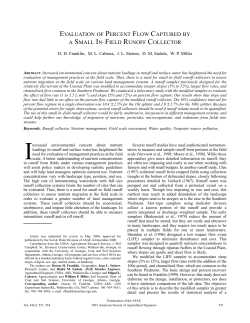 evaluation of percent flow captured by a small in–field runoff collector