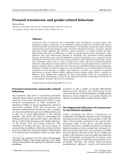 Prenatal testosterone and gender-related
